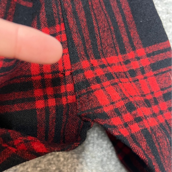 Pendleton Shirt Mens Large Red Plaid Flannel Wool Board USA Vintage Flaw - Picture 7 of 11